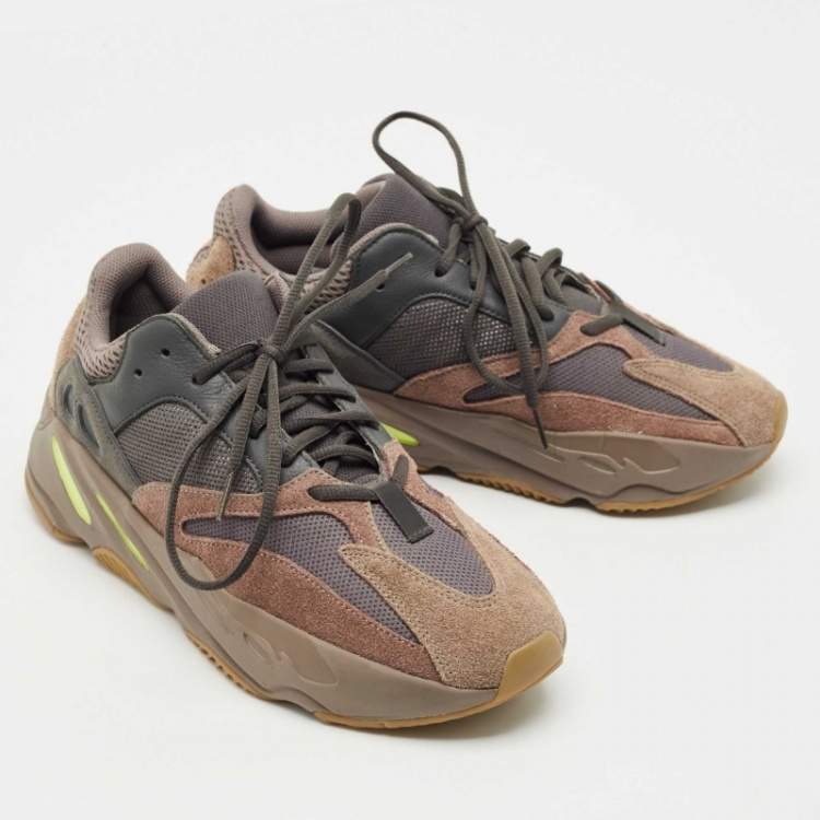 Pre Owned Yeezy x Adidas Multicolor Suede and Mesh Boost 700 Mauve Sneakers Size 44