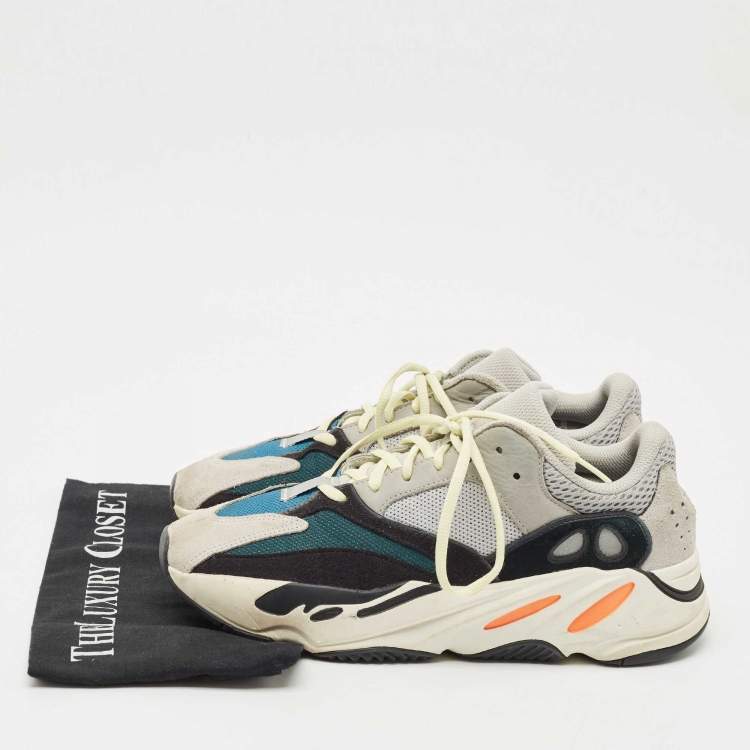 Pre Owned Yeezy x Adidas Multicolor Suede and Mesh Boost 700 Wave Runner Sneakers Size 42 2/3