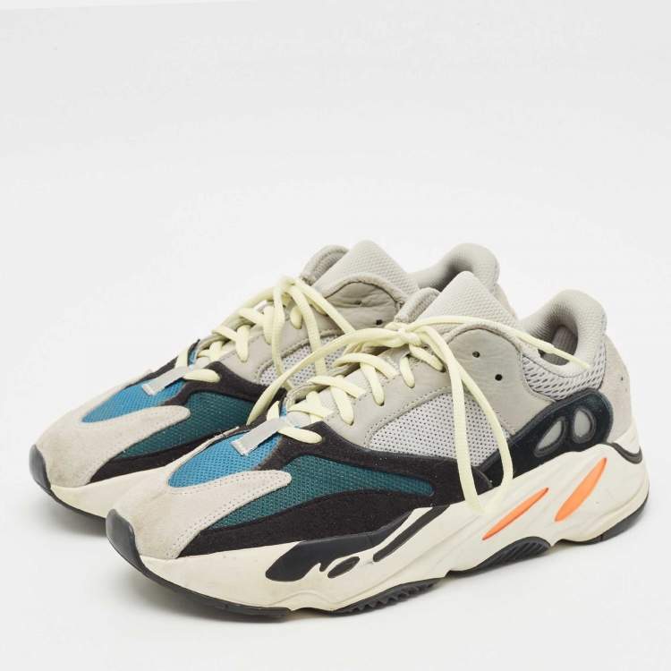 Pre Owned Yeezy x Adidas Multicolor Suede and Mesh Boost 700 Wave Runner Sneakers Size 42 2/3