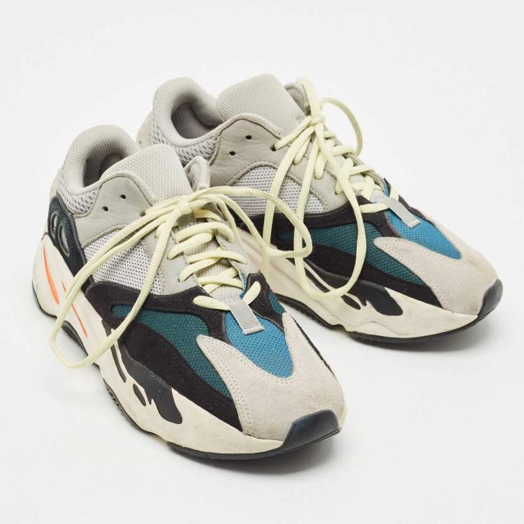 Pre Owned Yeezy x Adidas Multicolor Suede and Mesh Boost 700 Wave Runner Sneakers Size 42 2/3