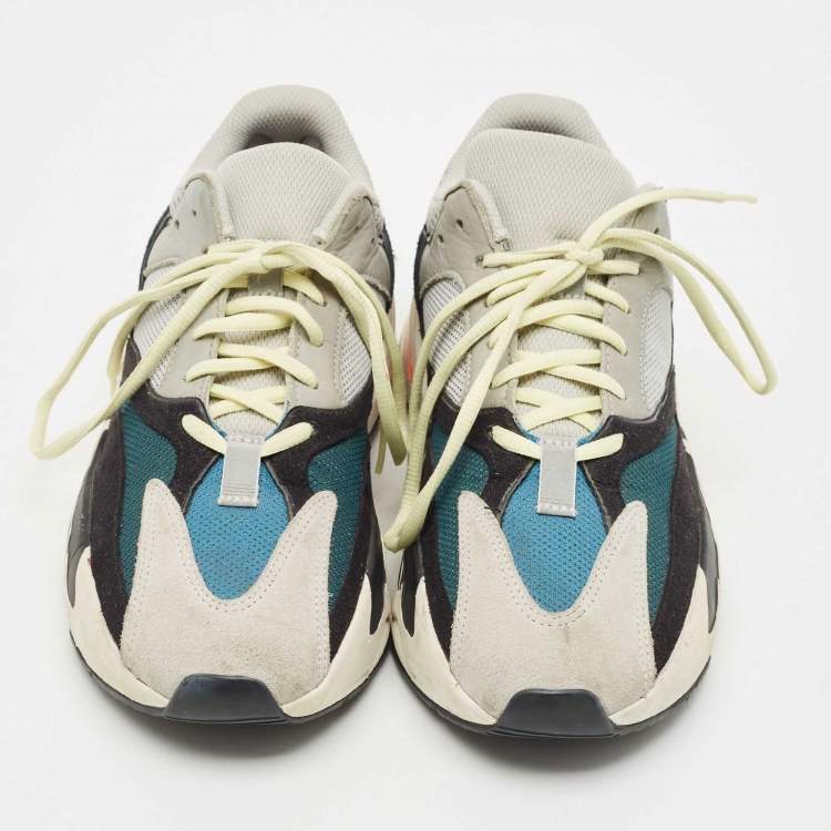 Pre Owned Yeezy x Adidas Multicolor Suede and Mesh Boost 700 Wave Runner Sneakers Size 42 2/3