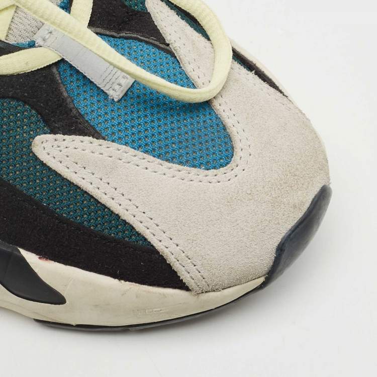 Pre Owned Yeezy x Adidas Multicolor Suede and Mesh Boost 700 Wave Runner Sneakers Size 42 2/3