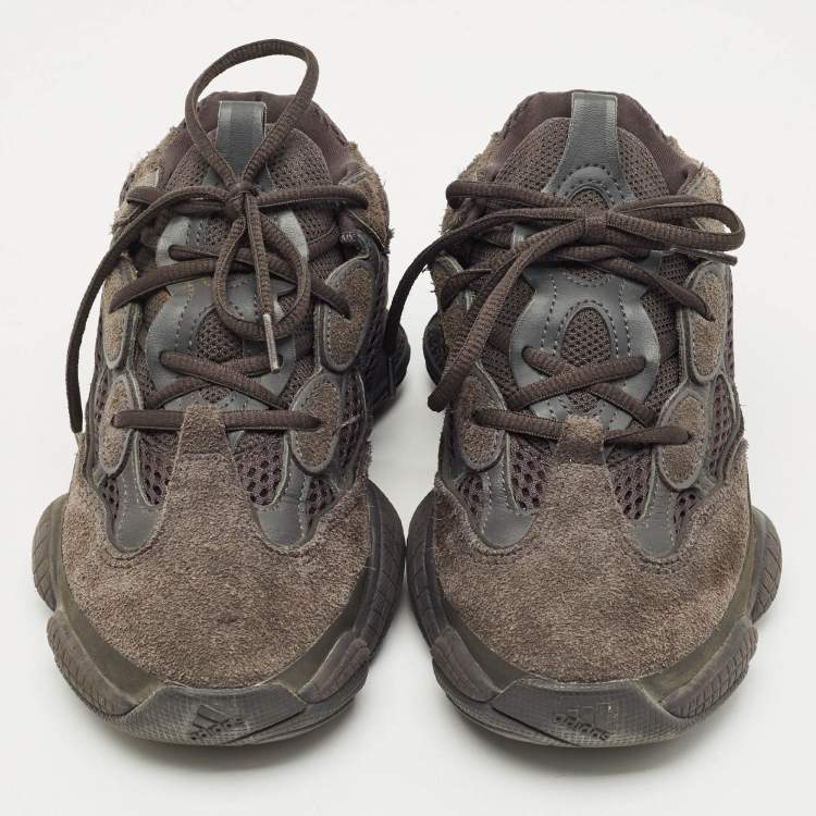 Pre Owned Yeezy x Adidas Black Mesh and Suede 500 Utility Black Sneakers Size 39 1/3