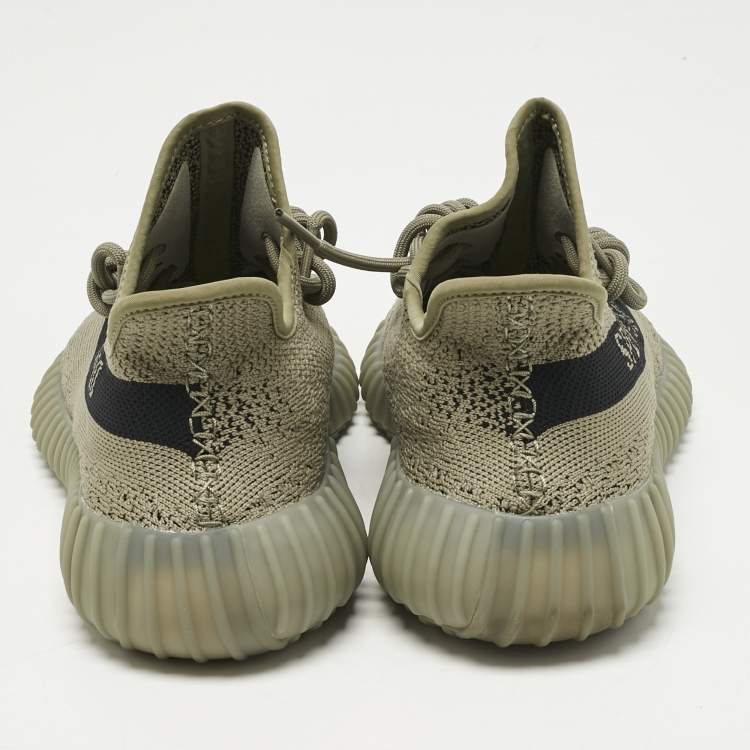 مملوكة مسبقًا Yeezy x Adidas Grey Knit Fabric Boost 350 V2 Granite Sneakers Size 42