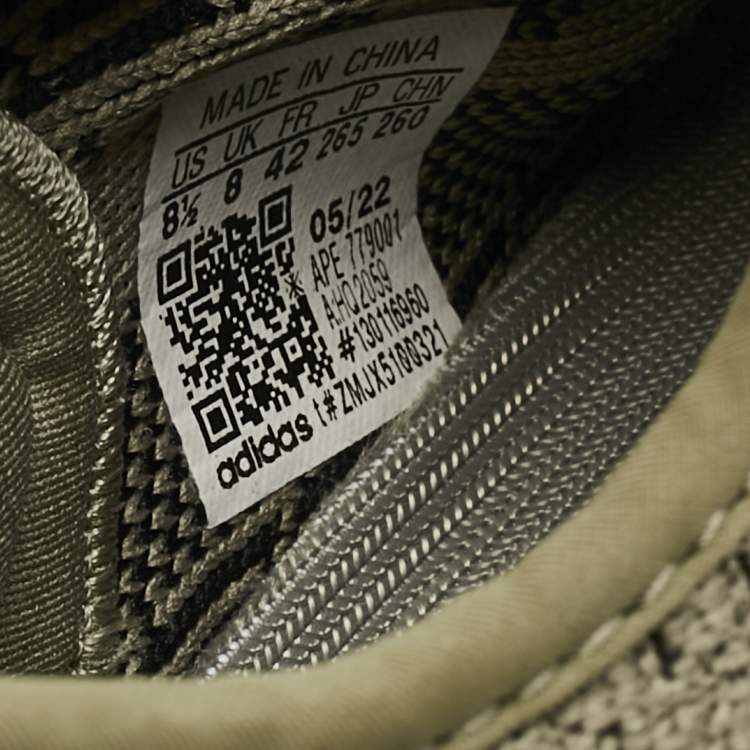 مملوكة مسبقًا Yeezy x Adidas Grey Knit Fabric Boost 350 V2 Granite Sneakers Size 42