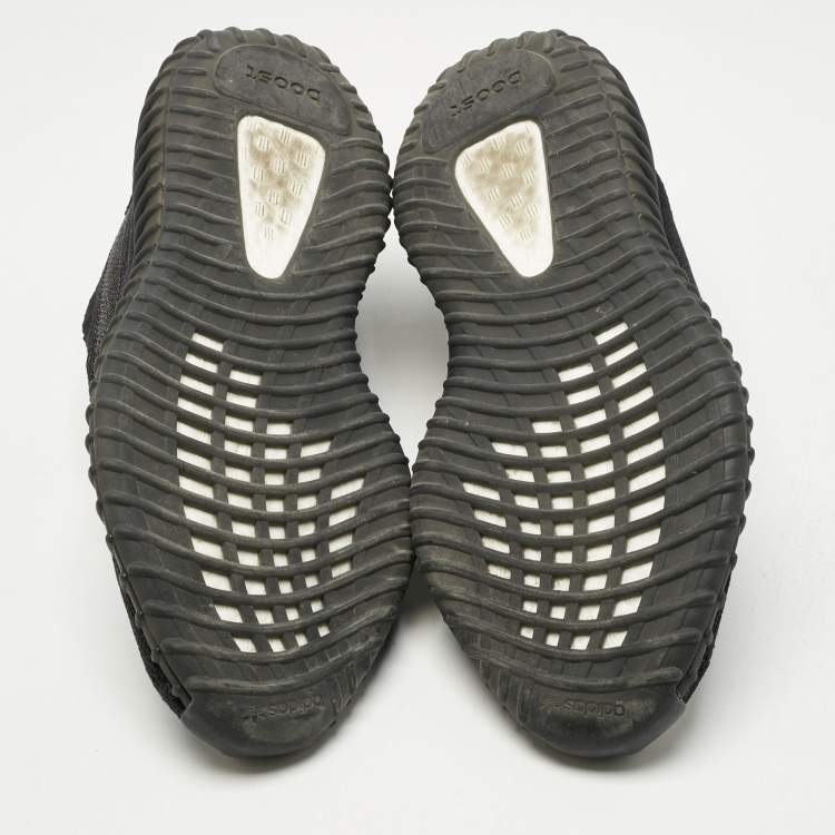 Pre Owned Yeezy x Adidas Black Knit Fabric Boost 350 V2 Onyx Sneakers Size 41 1/3