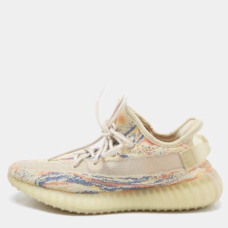Pre Owned Yeezy x Adidas Multicolor Knit Fabric Boost 350 V2 MX Oat Sneakers Size 41 1/3