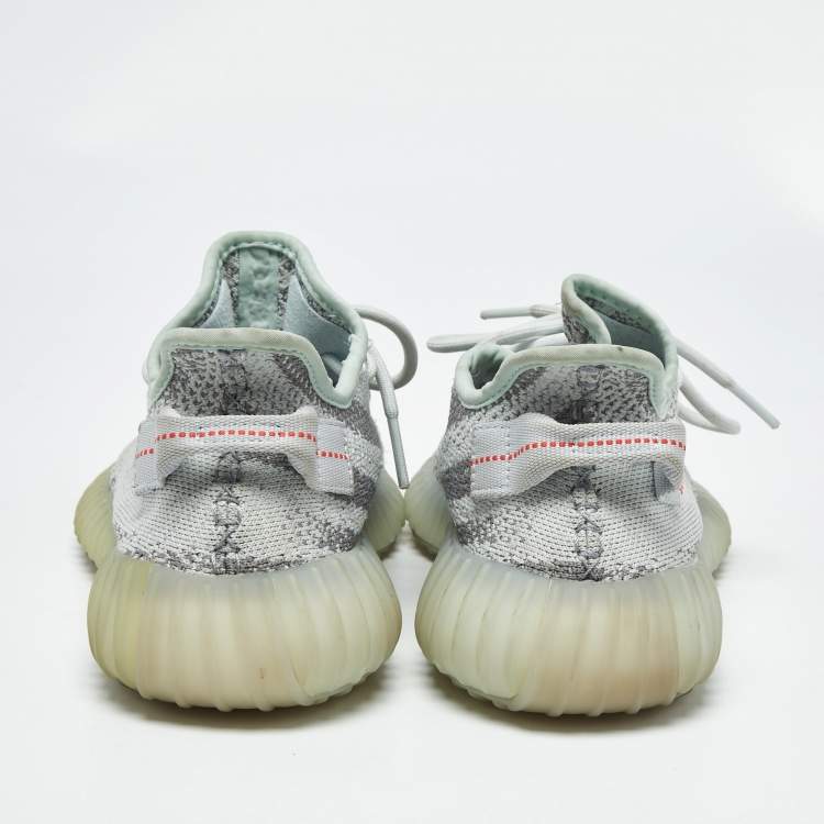 Pre Owned Yeezy x Adidas Light Blue Cotton Knit Boost 350 V2 Blue Tint Sneakers Size 40 2/3