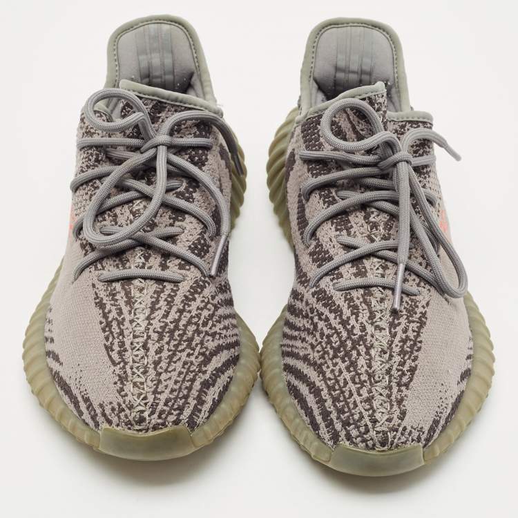 Pre Owned Yeezy x Adidas Grey Knit Fabric Boost 350 V2 Beluga 2.0 Sneakers Size 44