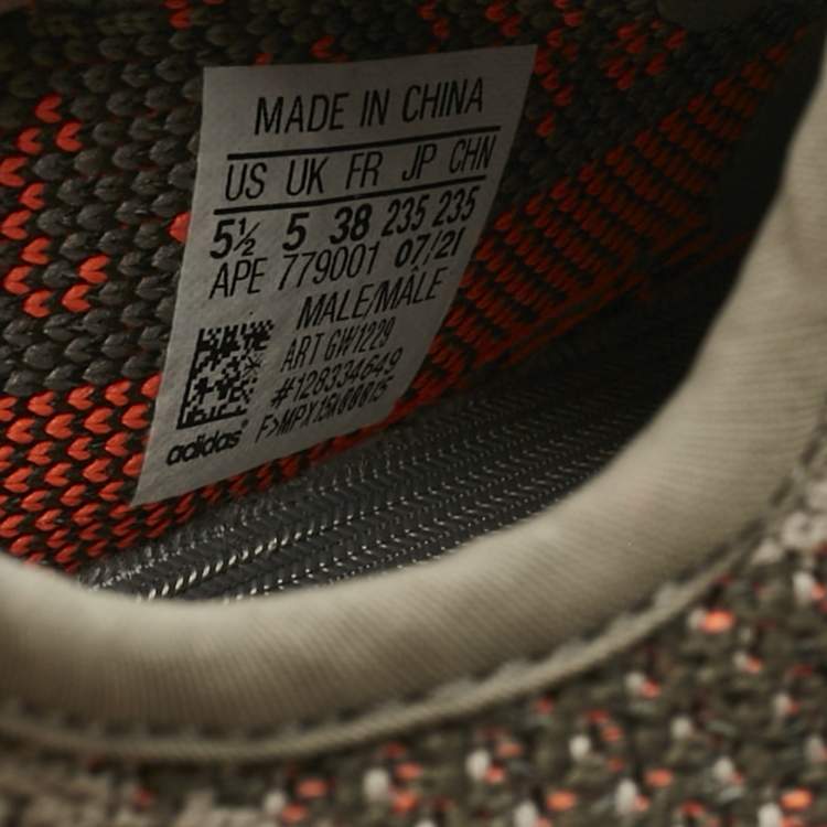 Pre Owned Yeezy x Adidas Grey Knit Fabric Boost 350 V2 Beluga Sneakers Size 38