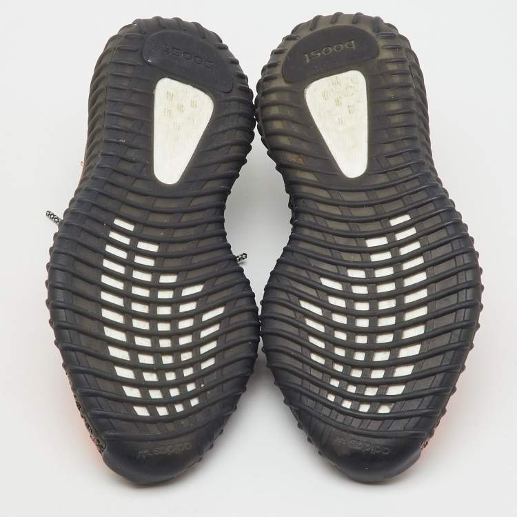 Pre Owned Yeezy x Adidas Grey Knit Fabric Boost 350 V2 Carbon Beluga Sneakers Size 39 1/3