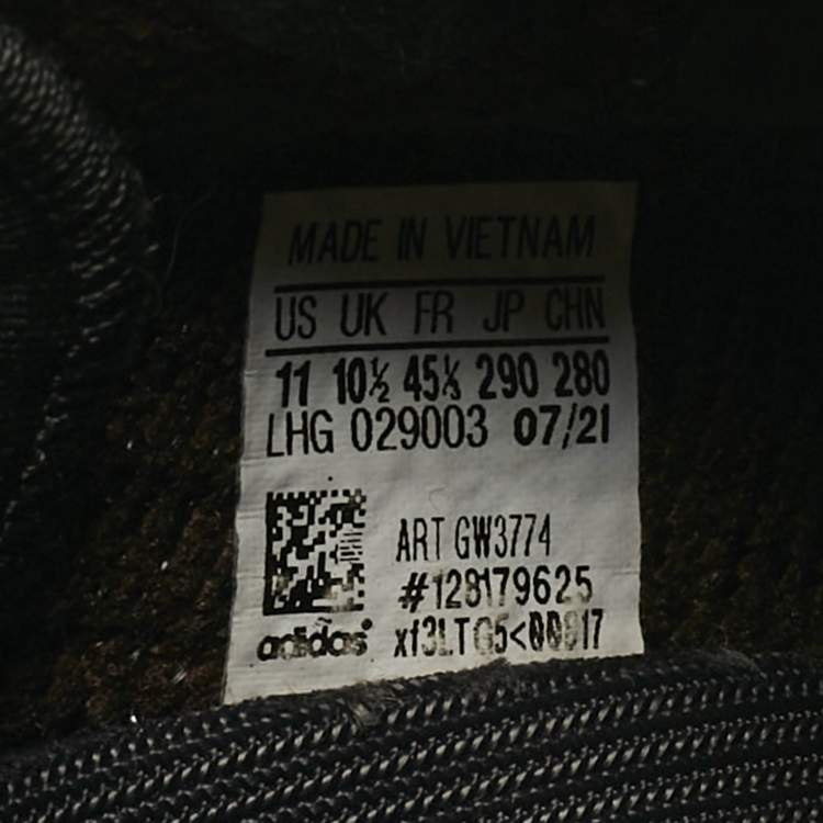Pre Owned Yeezy x Adidas Black/Brown Knit Fabric Boost 350 V2 MX Rock Sneakers Size 45 1/3