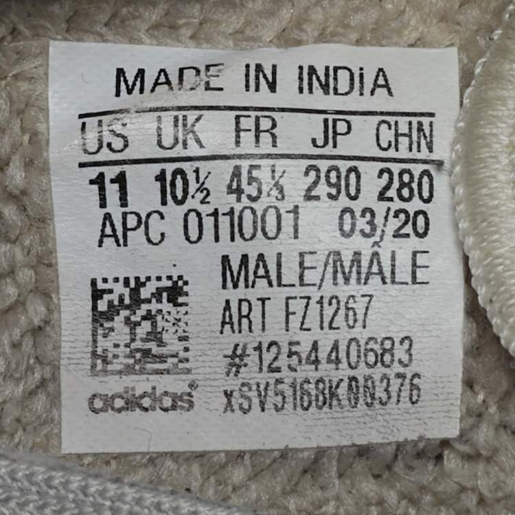 Pre Owned Yeezy x Adidas Beige/Brown Knit Fabric Boost 350 V2 Zyon Sneakers Size 45 1/3