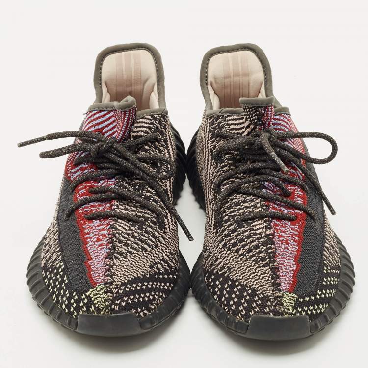 Pre Owned Yeezy x Adidas Multicolor Knit Fabric Boost 350 V2 Yecheil (Non-Reflective) Sneakers Size 45 1/3