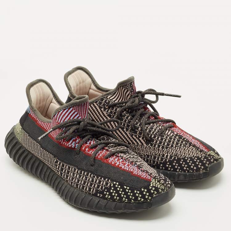 Pre Owned Yeezy x Adidas Multicolor Knit Fabric Boost 350 V2 Yecheil (Non-Reflective) Sneakers Size 45 1/3