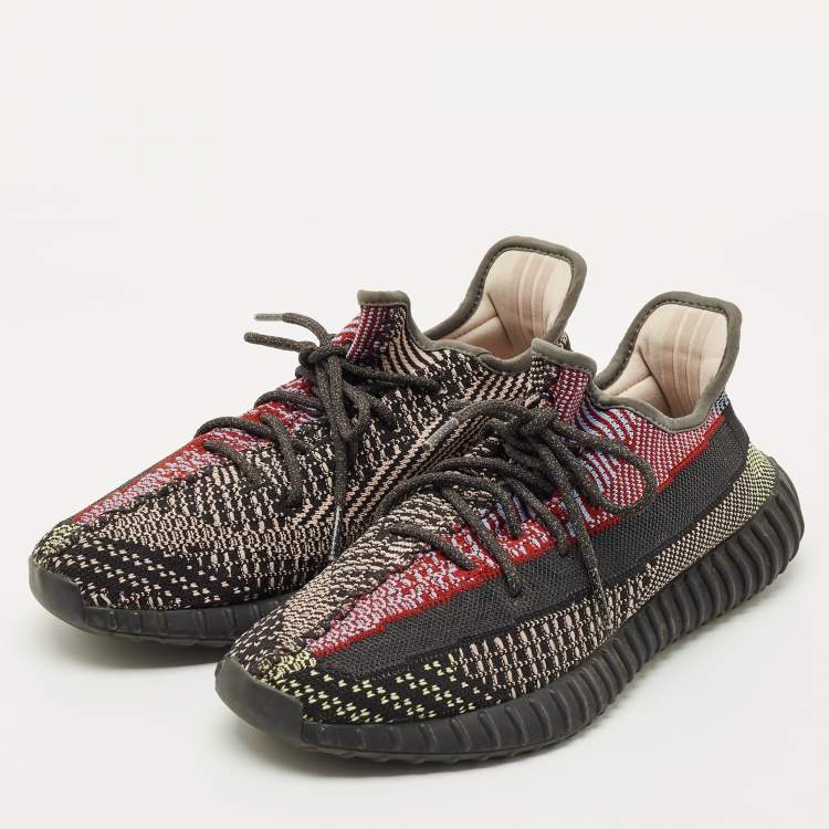 Pre Owned Yeezy x Adidas Multicolor Knit Fabric Boost 350 V2 Yecheil (Non-Reflective) Sneakers Size 45 1/3