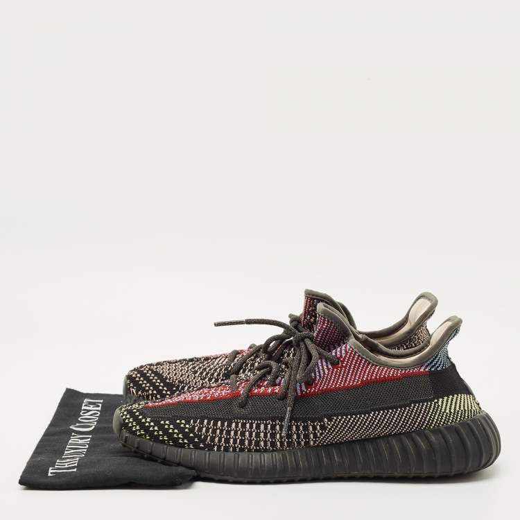 Pre Owned Yeezy x Adidas Multicolor Knit Fabric Boost 350 V2 Yecheil (Non-Reflective) Sneakers Size 45 1/3