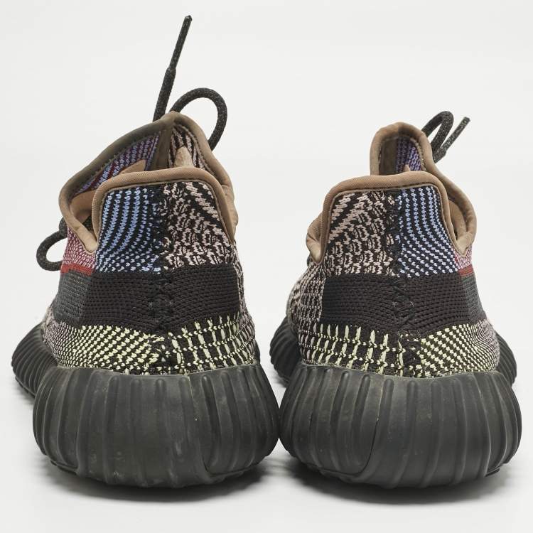 Pre Owned Yeezy x Adidas Multicolor Knit Fabric Boost 350 V2 Lace Up Sneakers Size 42