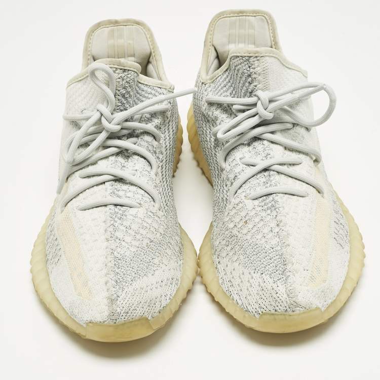 Pre Owned Yeezy x Adidas Blue Knit Fabric Boost 350 V2 Lundmark Sneakers Size 44      