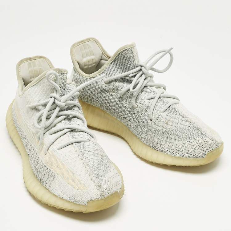 Pre Owned Yeezy x Adidas Blue Knit Fabric Boost 350 V2 Lundmark Sneakers Size 44      