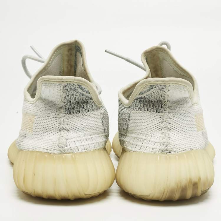 Pre Owned Yeezy x Adidas Blue Knit Fabric Boost 350 V2 Lundmark Sneakers Size 44      