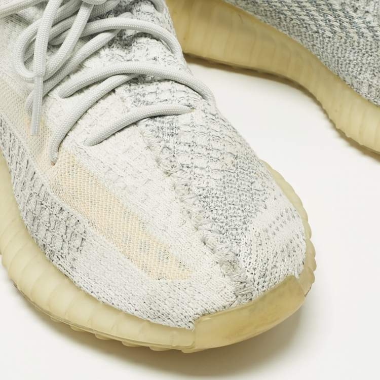 Pre Owned Yeezy x Adidas Blue Knit Fabric Boost 350 V2 Lundmark Sneakers Size 44      