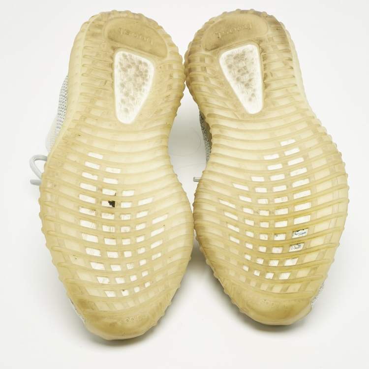 Pre Owned Yeezy x Adidas Blue Knit Fabric Boost 350 V2 Lundmark Sneakers Size 44      