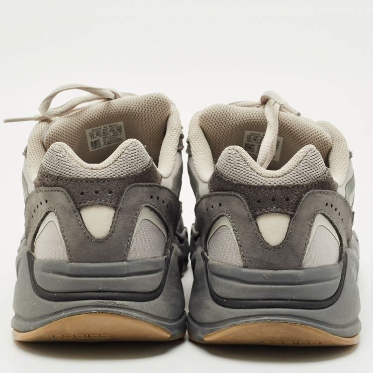 Pre Owned Yeezy x Adidas Grey/Brown Suede and Mesh Boost 700 Inertia Sneakers Size 45 1/3