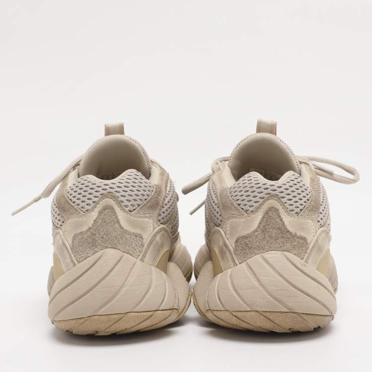 Pre Owned Yeezy x Adidas Grey Mesh and Suede Yeezy 500 Blush Sneakers Size 41 1/3