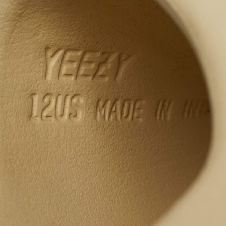 Pre Owned Yeezy x Adidas Cream Rubber Bone Slides Size 47