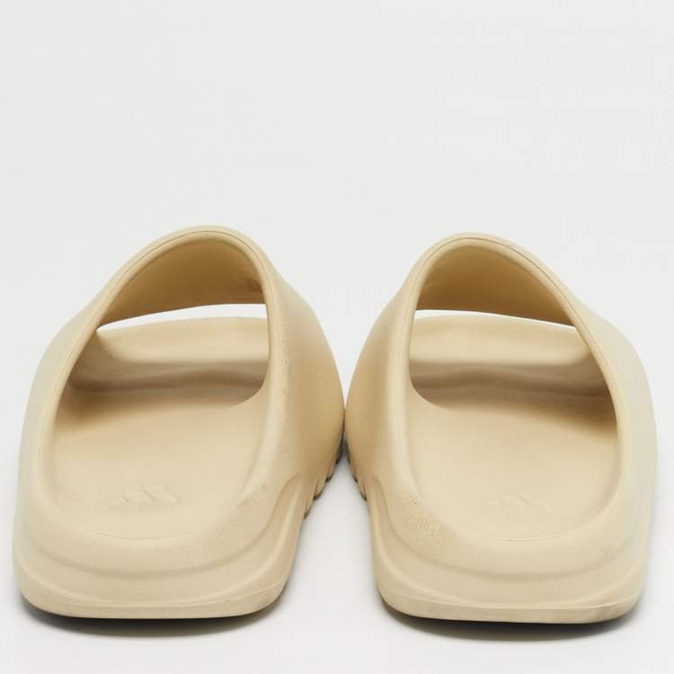 Pre Owned Yeezy x Adidas Cream Rubber Bone Slides Size 47