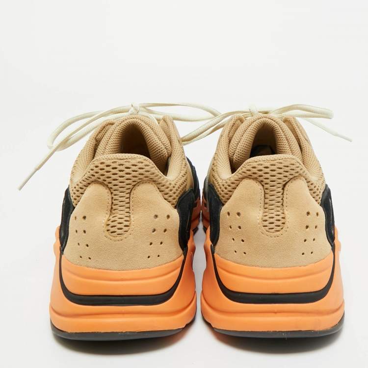 Pre Owned Yeezy x Adidas Multicolor Mesh And Suede Boost 700 Enflame Amber Sneakers Size 47 1/3