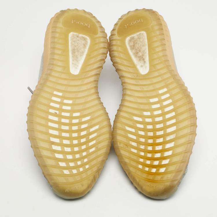 Pre Owned Yeezy x Adidas Grey Knit Fabric Boost 350 V2 True Form Sneakers Size 46 2/3