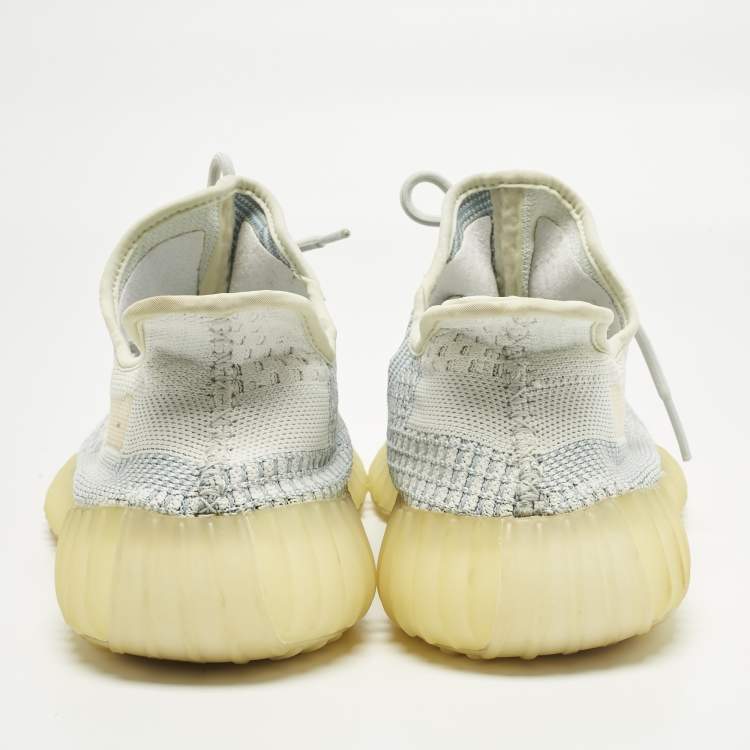 Pre Owned Yeezy x Adidas Blue Knit Fabric Boost 350 V2 Low Top Sneakers Size 46.5