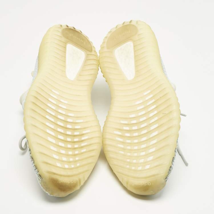 Pre Owned Yeezy x Adidas Blue Knit Fabric Boost 350 V2 Low Top Sneakers Size 46.5