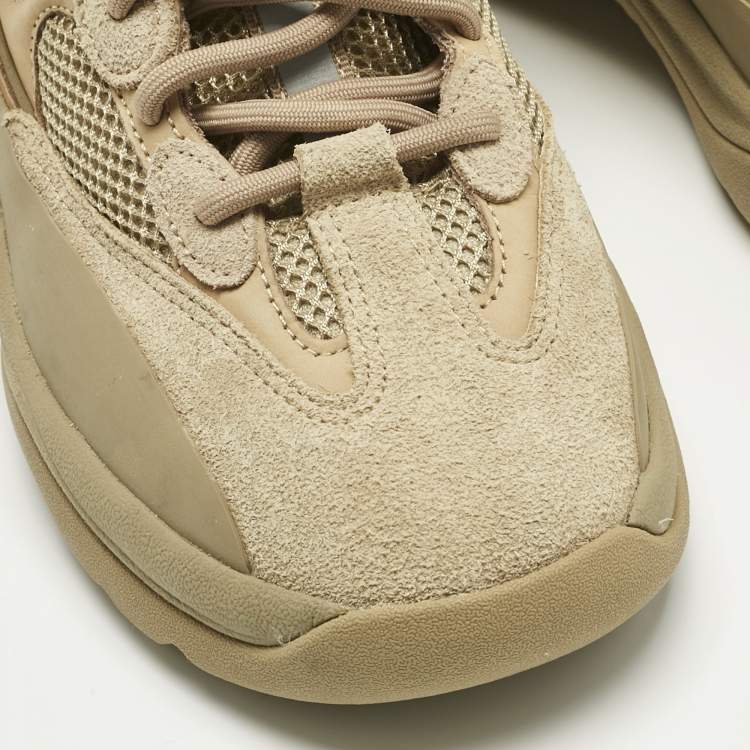 Pre Owned Yeezy x Adidas Brown Suede and Mesh YZY DSRT BT ADLT High Top Sneakers Size 44