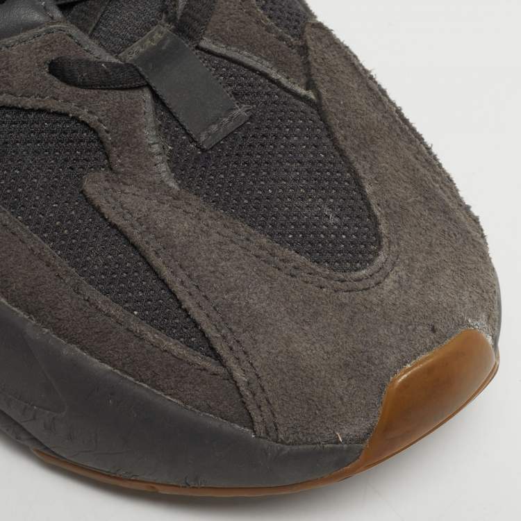 Pre Owned Yeezy x Adidas Black Mesh and Suede Yeezy 700 Lace Up Sneakers Size 44