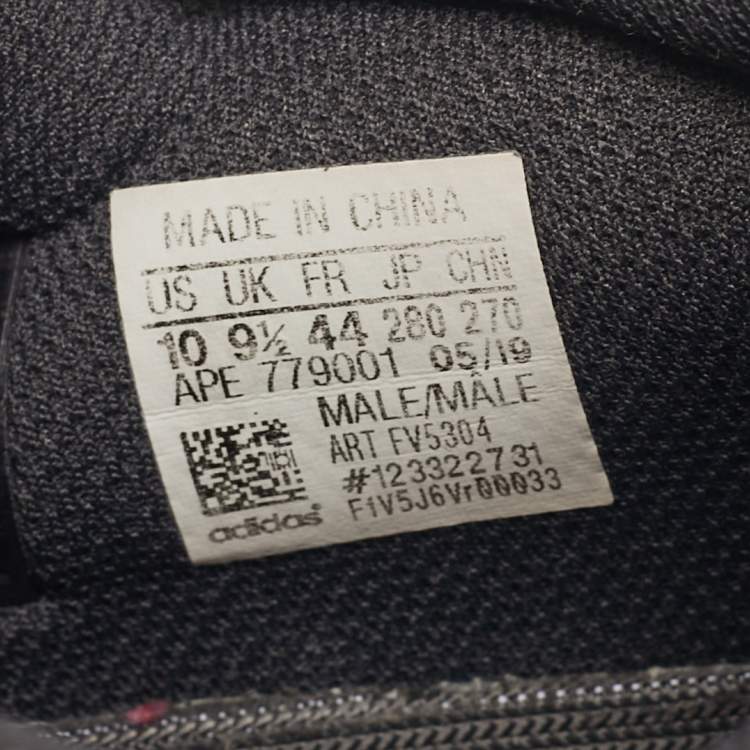 Pre Owned Yeezy x Adidas Black Mesh and Suede Yeezy 700 Lace Up Sneakers Size 44