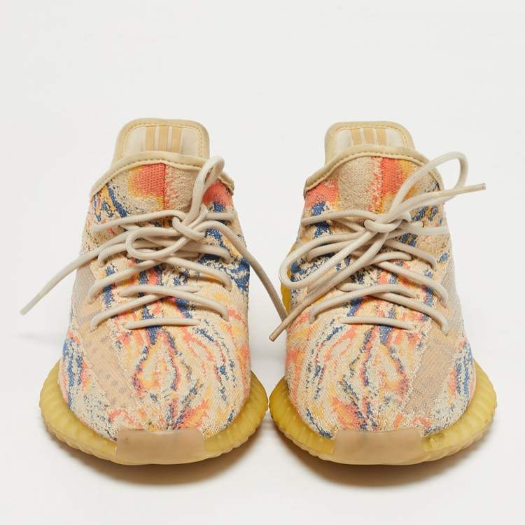 Pre Owned Yeezy x Adidas Multicolor Knit Fabric Boost 350 V2 MX Oat Sneakers Size 41 1/3