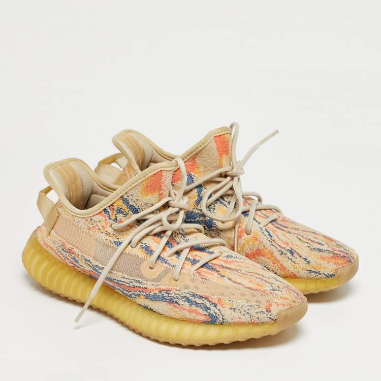 Pre Owned Yeezy x Adidas Multicolor Knit Fabric Boost 350 V2 MX Oat Sneakers Size 41 1/3