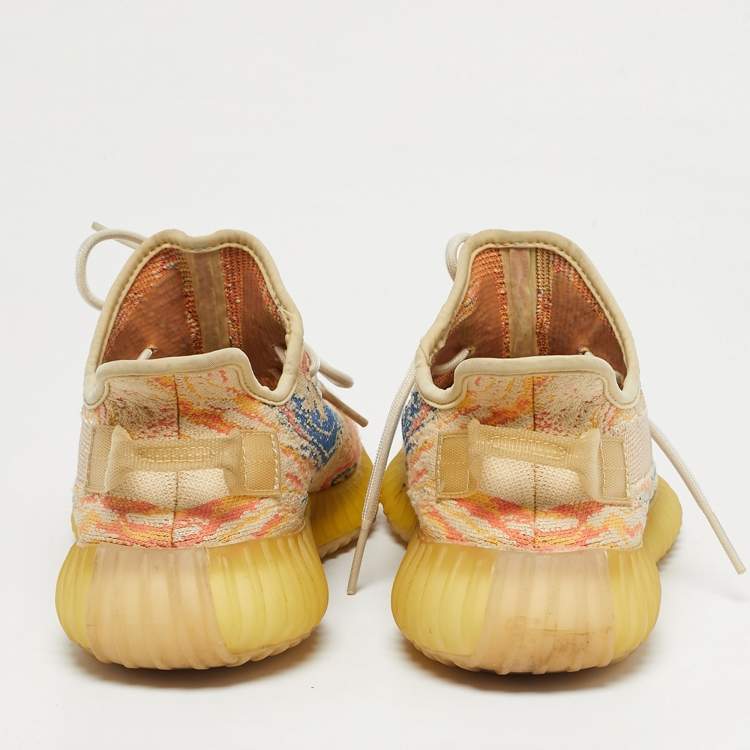 Pre Owned Yeezy x Adidas Multicolor Knit Fabric Boost 350 V2 MX Oat Sneakers Size 41 1/3