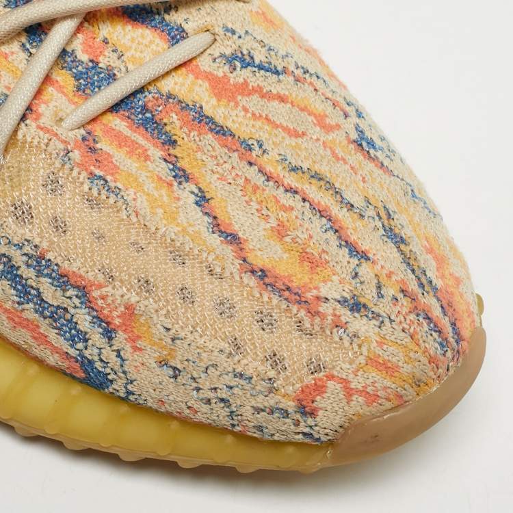 Pre Owned Yeezy x Adidas Multicolor Knit Fabric Boost 350 V2 MX Oat Sneakers Size 41 1/3