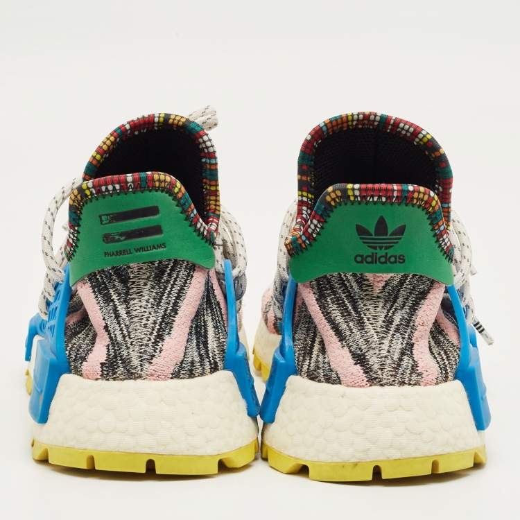 Pre Owned Yeezy x Adidas Multicolor Knit Fabric Solar Hu NMD Lace Up Sneakers Size 41.5
