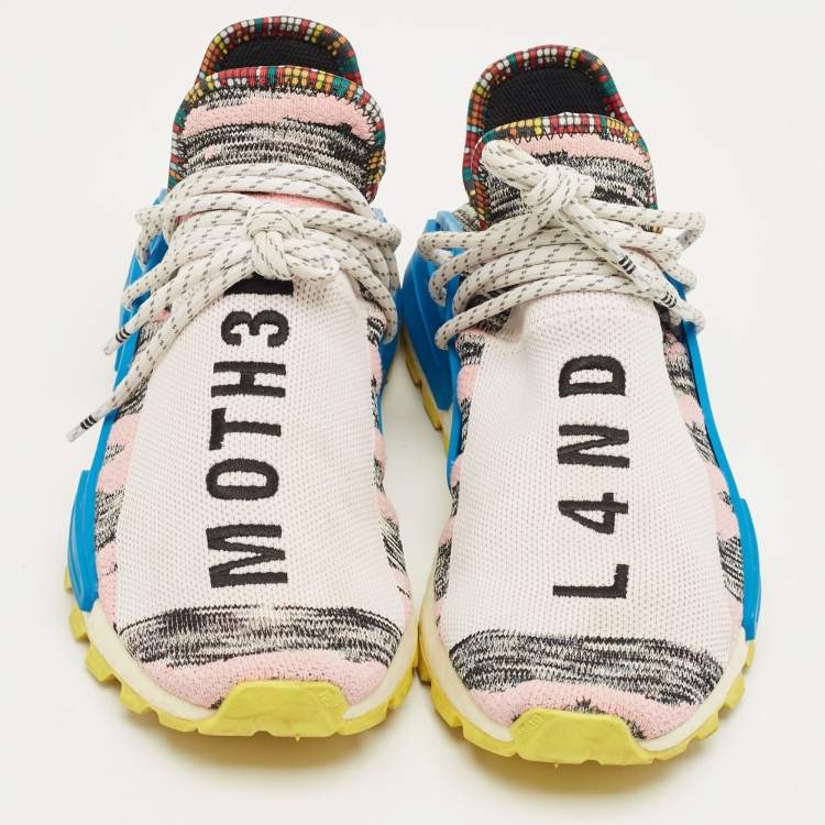 Pre Owned Yeezy x Adidas Multicolor Knit Fabric Solar Hu NMD Lace Up Sneakers Size 41.5