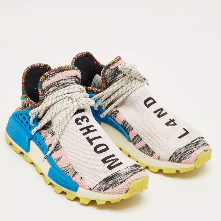 Pre Owned Yeezy x Adidas Multicolor Knit Fabric Solar Hu NMD Lace Up Sneakers Size 41.5