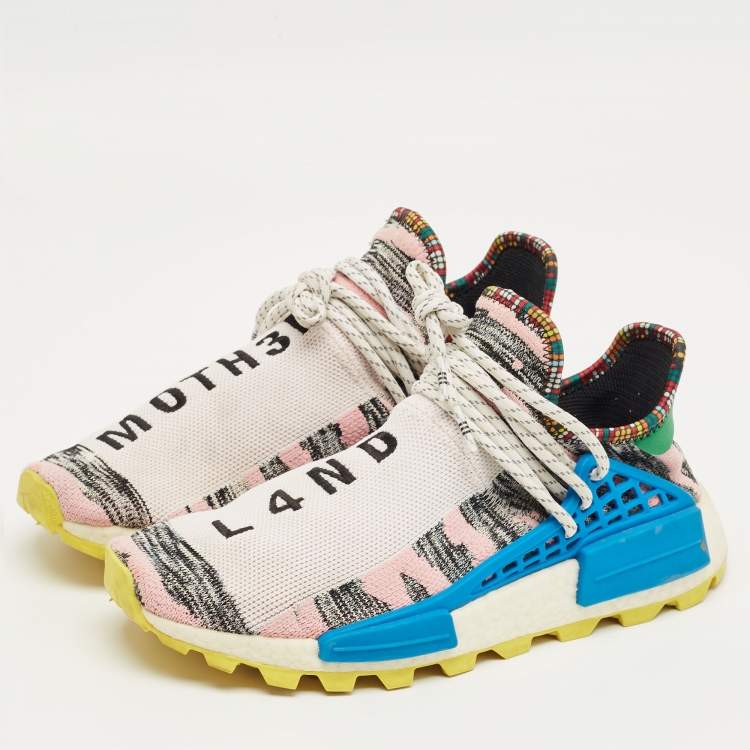Pre Owned Yeezy x Adidas Multicolor Knit Fabric Solar Hu NMD Lace Up Sneakers Size 41.5