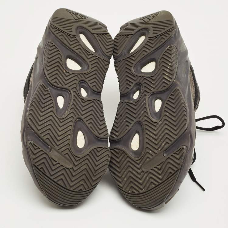 Pre Owned Yeezy x Adidas Black/Grey Canvas and Suede Boost 700 MNVN Sneakers Size 42