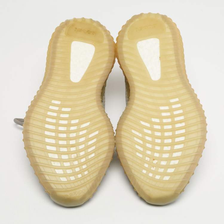 Pre Owned Yeezy x Adidas Grey Knit Fabric Boost 350 V2 Low Top Sneakers Size 41.5