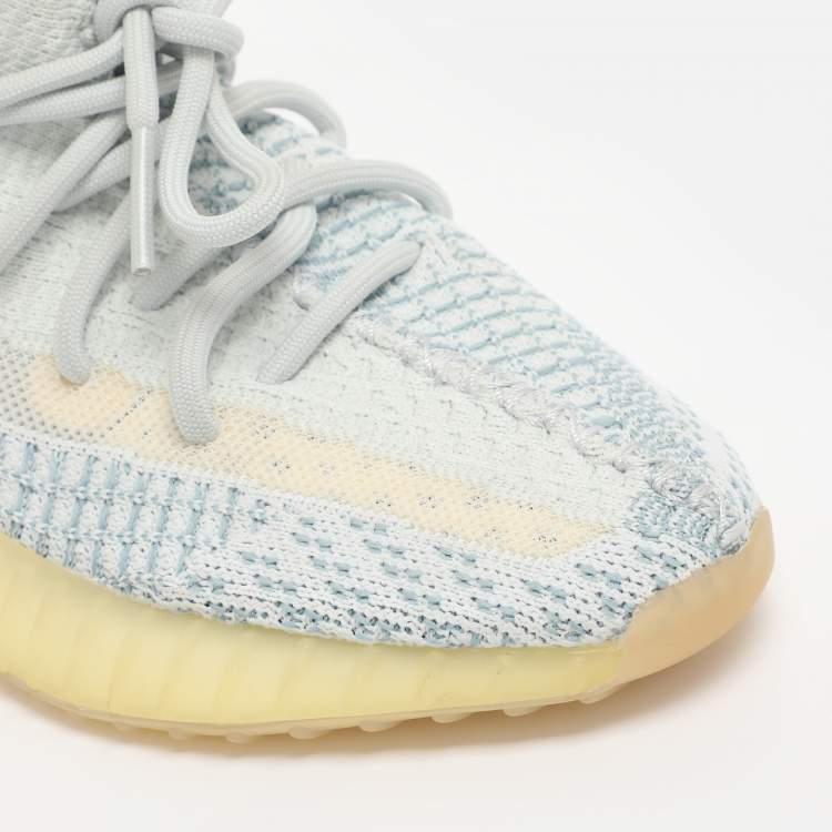 Pre Owned Yeezy x Adidas Cloud/White Knit Fabric Boost 350 V2 Low Top Sneakers Size 36