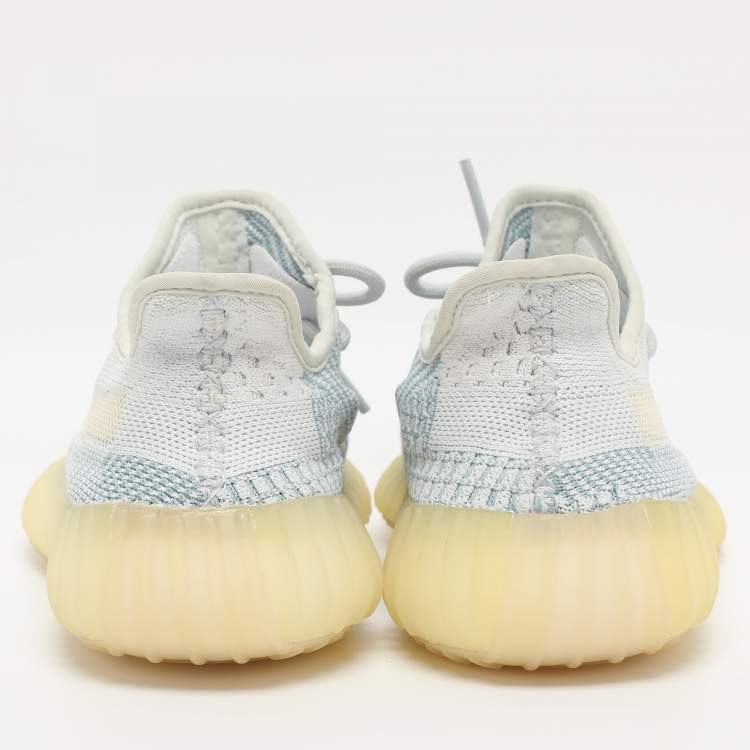 Pre Owned Yeezy x Adidas Cloud/White Knit Fabric Boost 350 V2 Low Top Sneakers Size 36